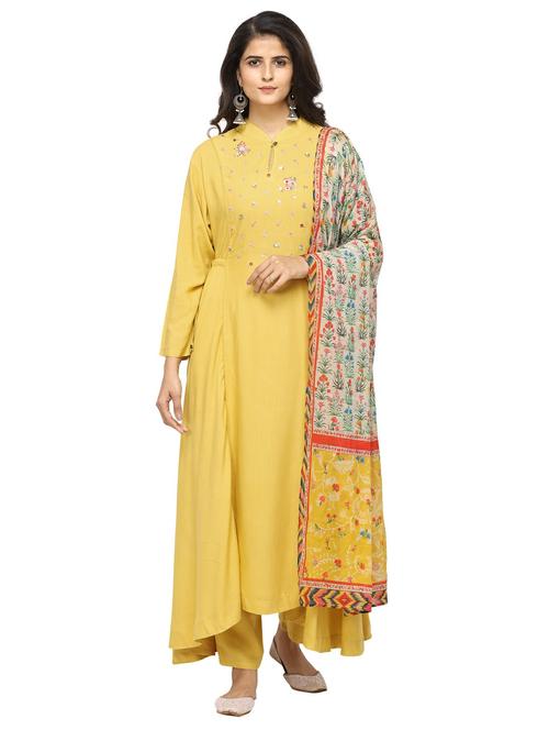 embroidered kurta suit set - 17280548 - Very Small Image - 1