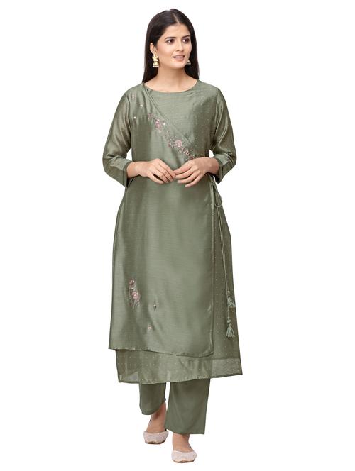 embroidered kurta pant set - 17280549 - Very Small Image - 1