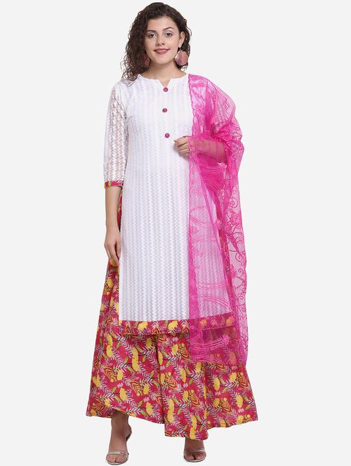 embroidered palazzo unstitched suit - 17280680 - Very Small Image - 1