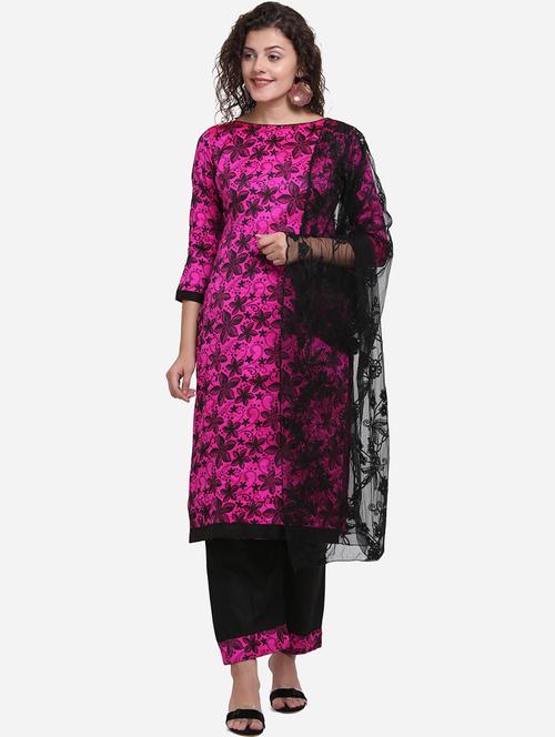 floral palazzo unstitched suit - 17280698 - Very Small Image - 1