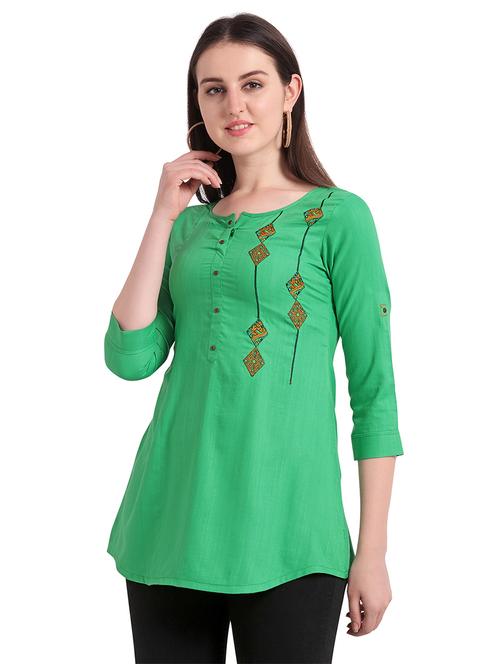 embroidered a-line kurti - 17280897 - Very Small Image - 1