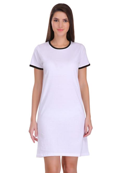 contrast detail t-shirt dress - 17281036 - Very Small Image - 1