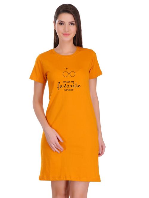 round neck graphic t-shirt dress - 17281151 - Very Small Image - 1