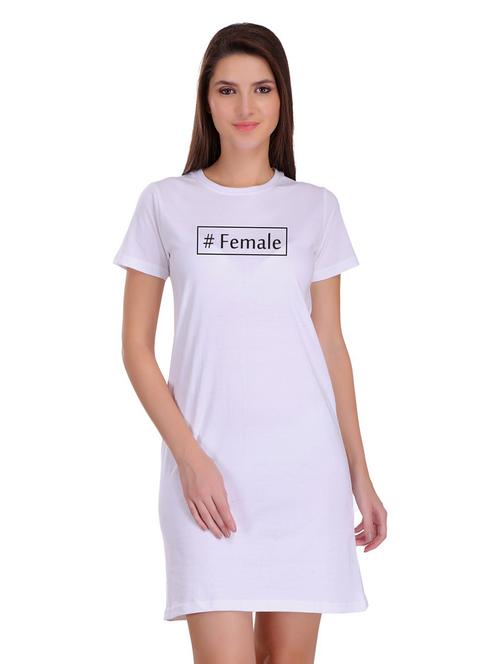 crew neck graphic t-shirt dress - 17281160 - Very Small Image - 1