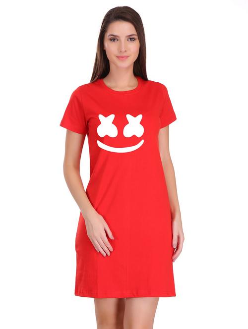 crew neck quirky t-shirt dress - 17281189 - Very Small Image - 1