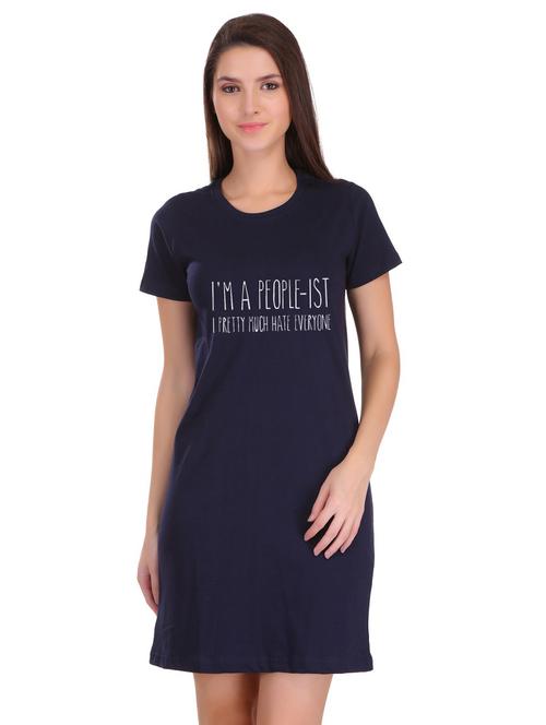crew neck graphic t-shirt dress - 17281198 - Very Small Image - 1