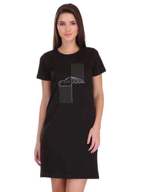 crew neck quirky t-shirt dress - 17281227 - Very Small Image - 1