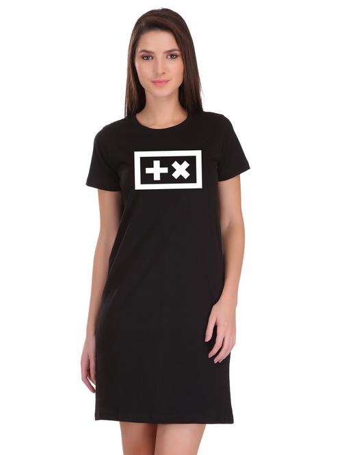 crew neck quirky t-shirt dress - 17281232 - Very Small Image - 1