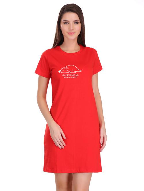 crew neck quirky t-shirt dress - 17281244 - Very Small Image - 1