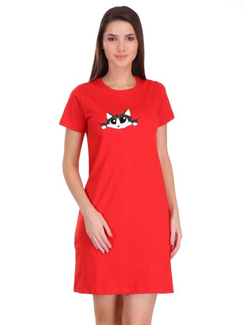 crew neck quirky t-shirt dress - 17281259 - Very Small Image - 1