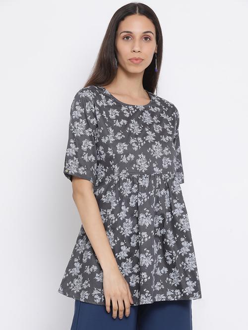 floral a-line kurti - 17282132 - Very Small Image - 1