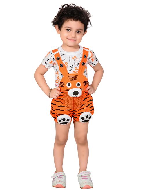 orange cotton dungarees - 17282424 - Very Small Image - 1