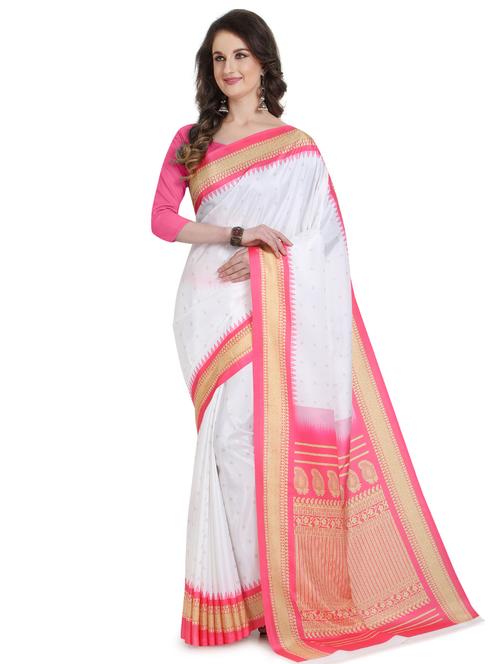 solid bordered saree - 17283378 - Very Small Image - 1