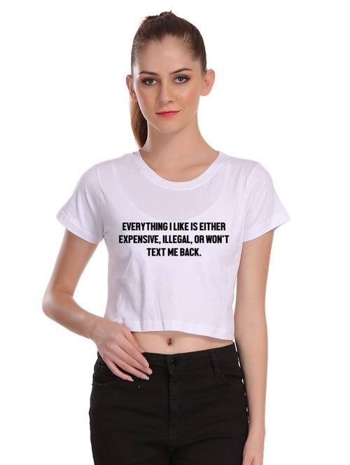quirky text crop tee - 17285794 - Very Small Image - 1