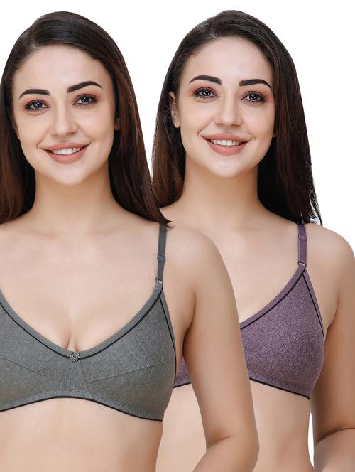 set of 2 floral patch minimizer bra - 17287189 - Very Small Image - 1