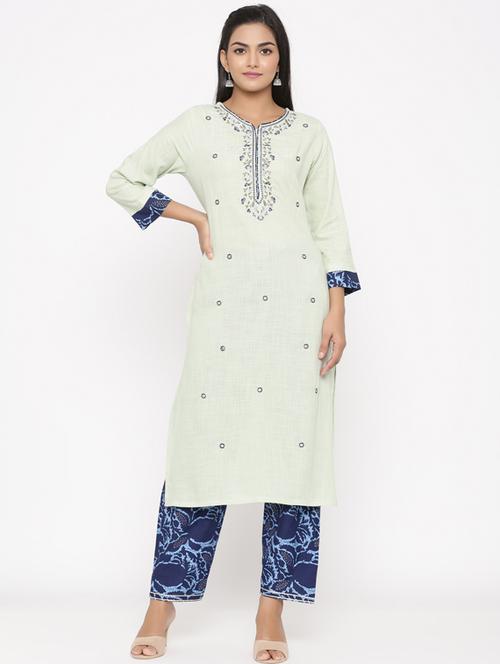 embroidered kurta pant set - 17287695 - Very Small Image - 1