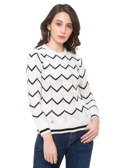 round neck chevron top - 17287770 - Very Small Image - 1
