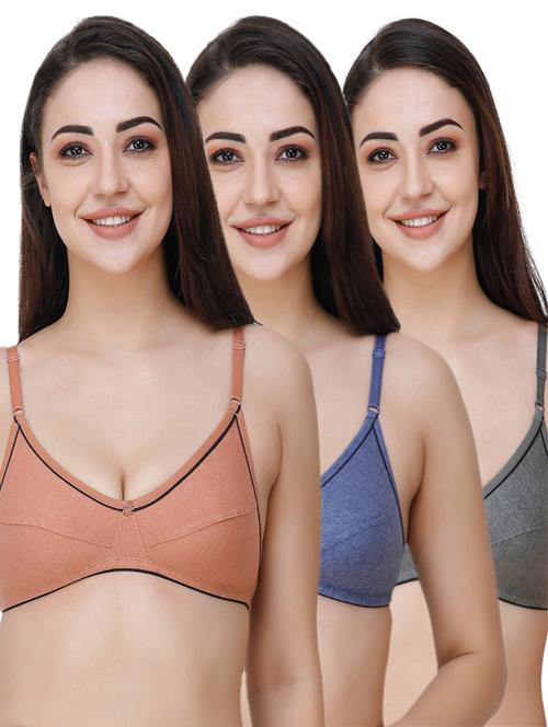 set of 3 floral patch bra - 17288408 - Very Small Image - 1