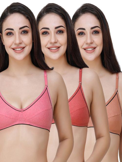 set of 3 floral patch bra - 17288425 - Very Small Image - 1