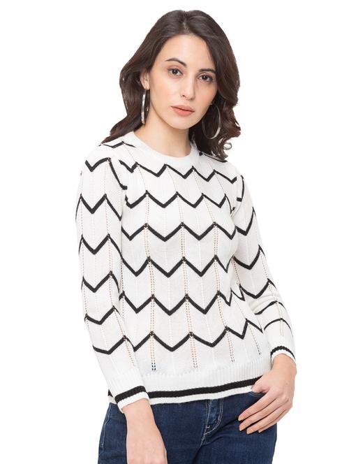 round neck chevron top - 17289229 - Very Small Image - 1