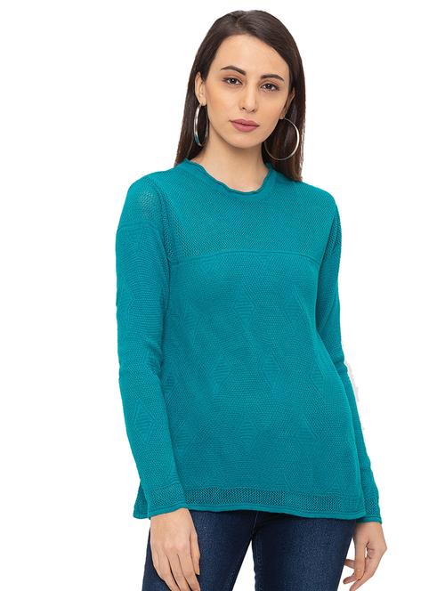round neck solid top - 17289231 - Very Small Image - 1