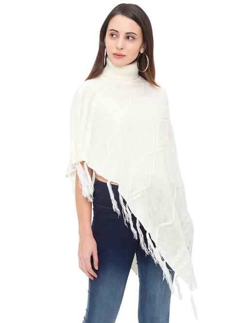 white cotton poncho - 17289253 - Very Small Image - 1