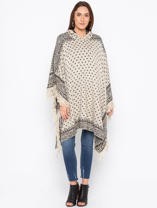 hooded asymmetric poncho - 17289311 - Very Small Image - 1