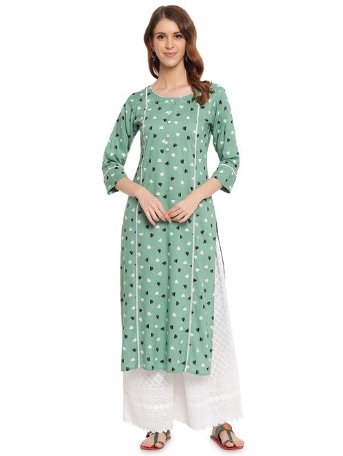 printed kurta palazzo set - 17289314 - Very Small Image - 1