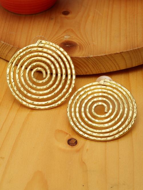 gold brass studs earring - 17289337 - Very Small Image - 1