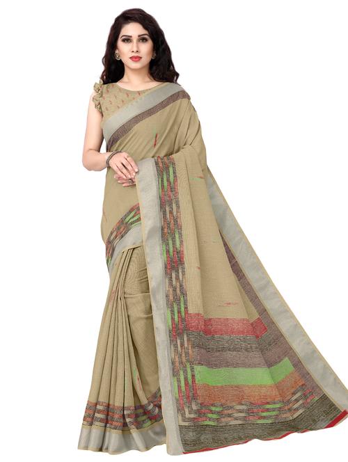 ikat printed saree with blouse - 17289349 - Very Small Image - 1