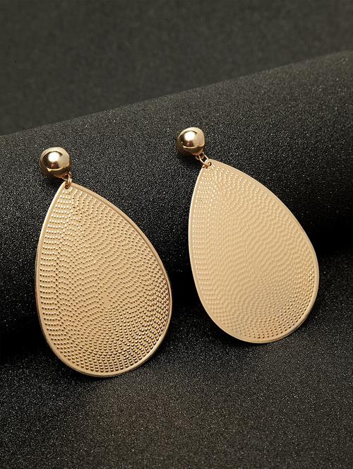 gold metal drop earring - 17289446 - Very Small Image - 1
