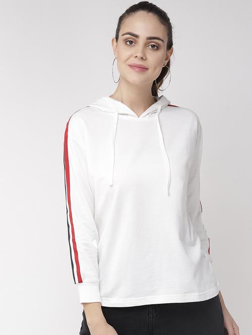 side taped fleece hoodies sweatshirt - 17289466 - Very Small Image - 1