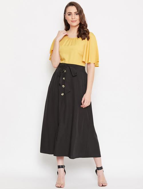 tie up waist skirt with solid top set - 17289628 - Very Small Image - 1