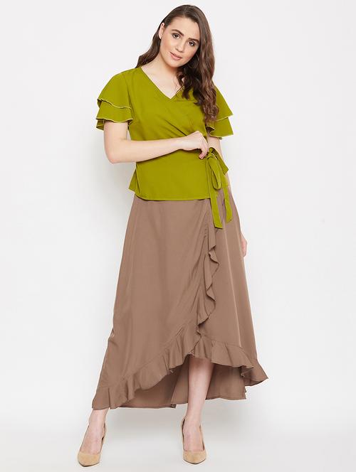 ruffled skirt with tie front top set - 17289635 - Very Small Image - 1