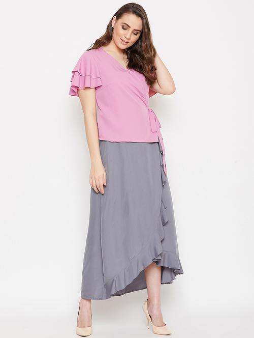 ruffled skirt with tie front top set - 17289636 - Very Small Image - 1