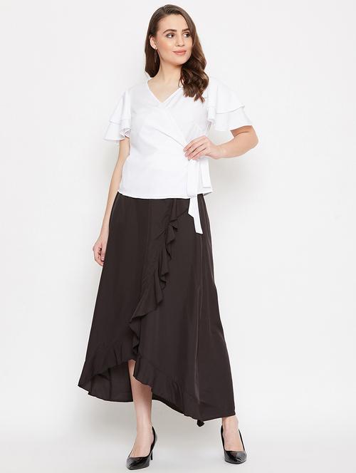 ruffled skirt with tie front top set - 17289637 - Very Small Image - 1