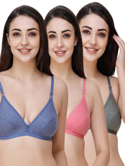 set of 3 floral patch bra - 17289810 - Very Small Image - 1