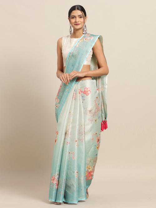 floral maheshwari saree with blouse - 17289849 - Very Small Image - 1
