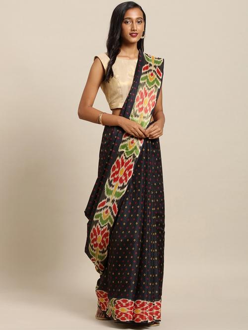 ikat chanderi saree with blouse - 17289852 - Very Small Image - 1