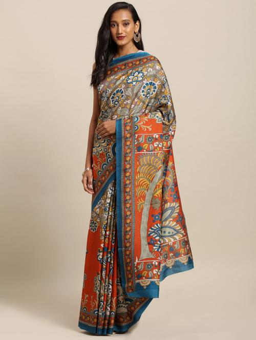 kalamkari chanderi saree - 17289872 - Very Small Image - 1