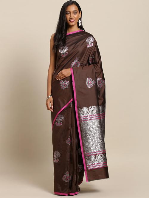 floral kanjivaram saree with blouse - 17289924 - Very Small Image - 1