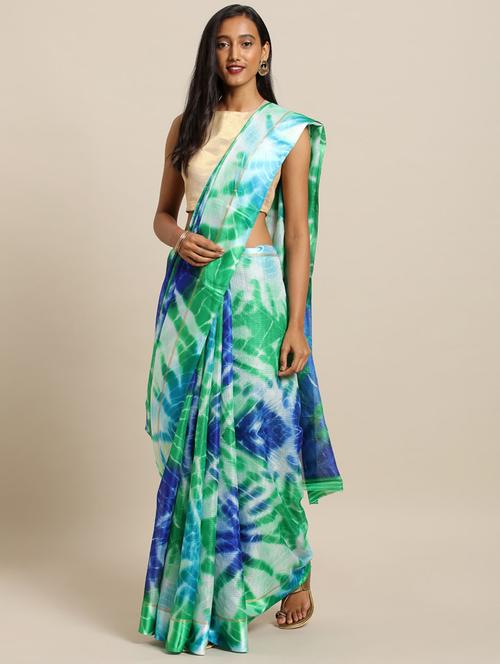 tie & dye kota doria saree with blouse - 17289930 - Very Small Image - 1