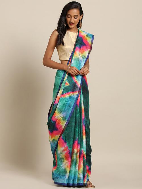 tie & die printed saree - 17289979 - Very Small Image - 1