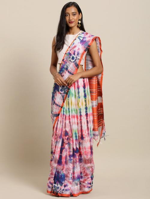 tie & die printed saree - 17289981 - Very Small Image - 1