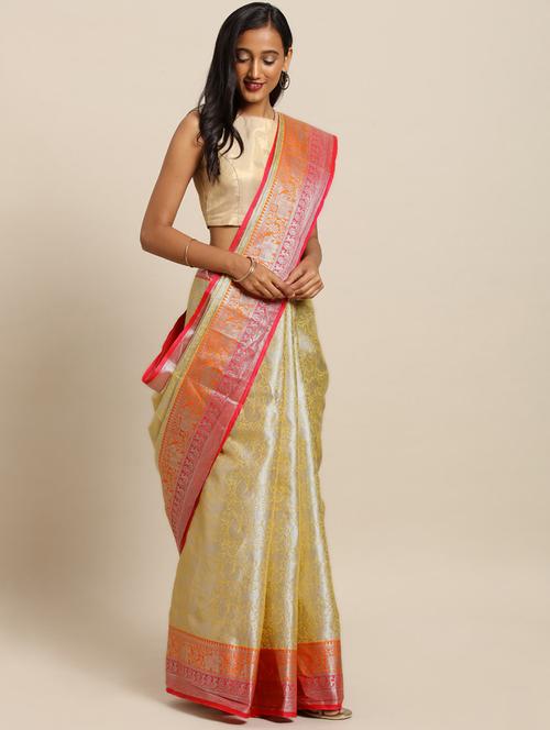 pastel kanjivaram saree with blouse - 17289997 - Very Small Image - 1