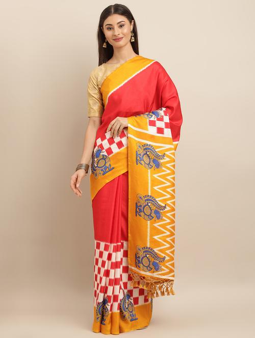 solid bordered saree - 17290036 - Very Small Image - 1