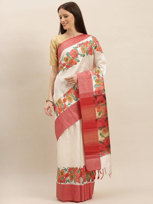 floral bhagalpuri saree with blouse - 17290054 - Very Small Image - 1