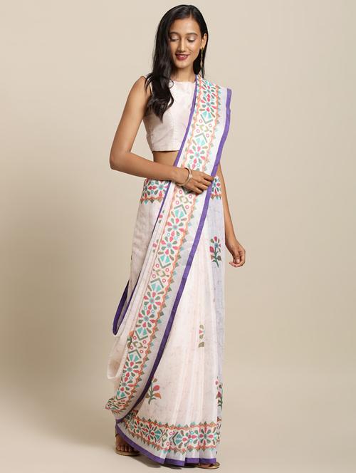 conversational handloom saree with blouse - 17290314 - Very Small Image - 1