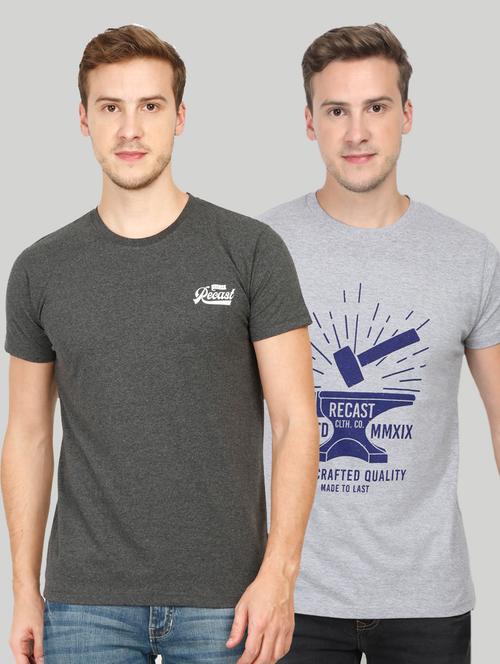 multi colored chest print t-shirts combo - 17290412 - Very Small Image - 1
