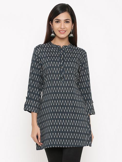 ikat print straight kurti - 17292286 - Very Small Image - 1